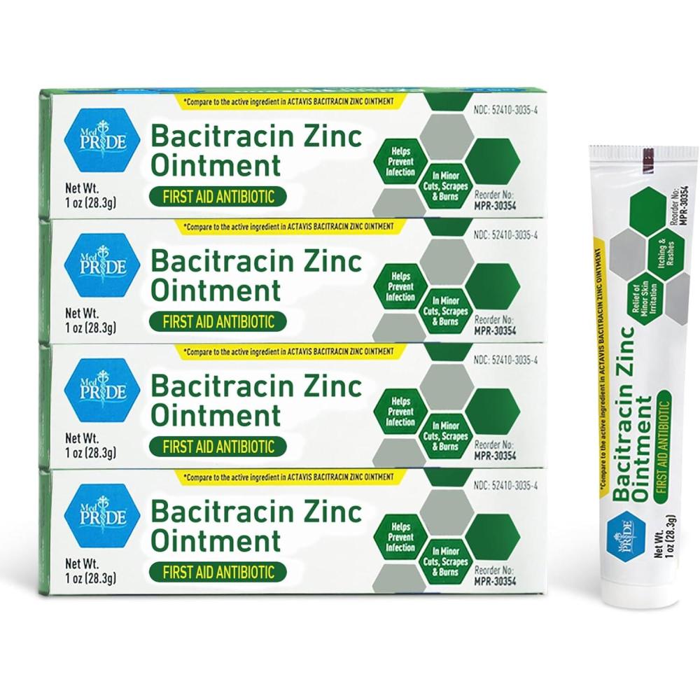 imageMED PRIDE Antibiotic Bacitracin Ointment with Zinc for First Aid Relief of Chafing Diaper Rash Dermatitis Eczema Itchy Dry Skin 1 Oz Tube