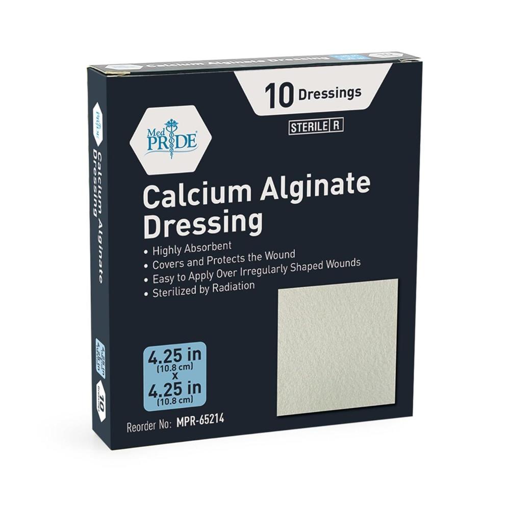 imageMED PRIDE Antimicrobial Calcium Alginate Wound Dressing Pads NonStick Highly Absorbent Sterile Pain Removal 10Pack 4 x 44 x 4