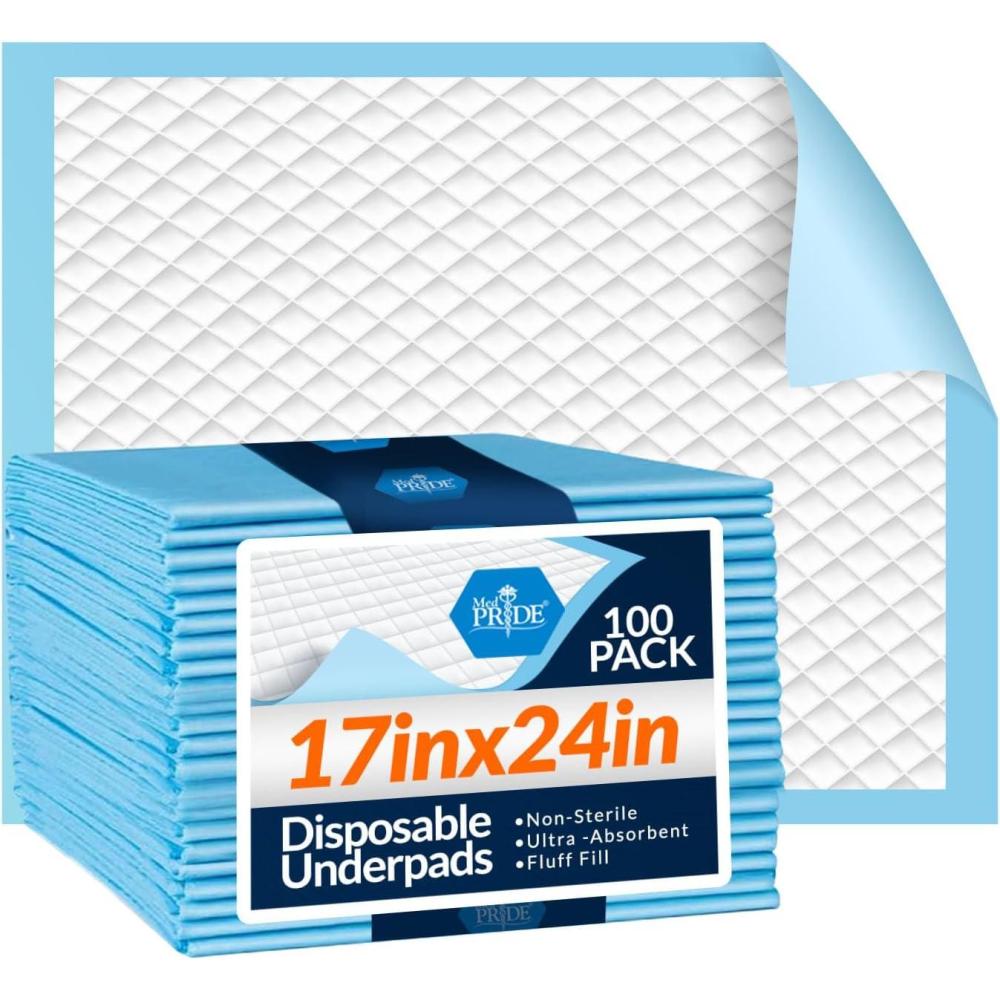 imageMED PRIDE Disposable Underpads 17 x 24 300Count Incontinence Pads Bed Covers Puppy Training  Thick Super Absorbent Protection for Kids Adults Elderly  Liquid Urine Accidents