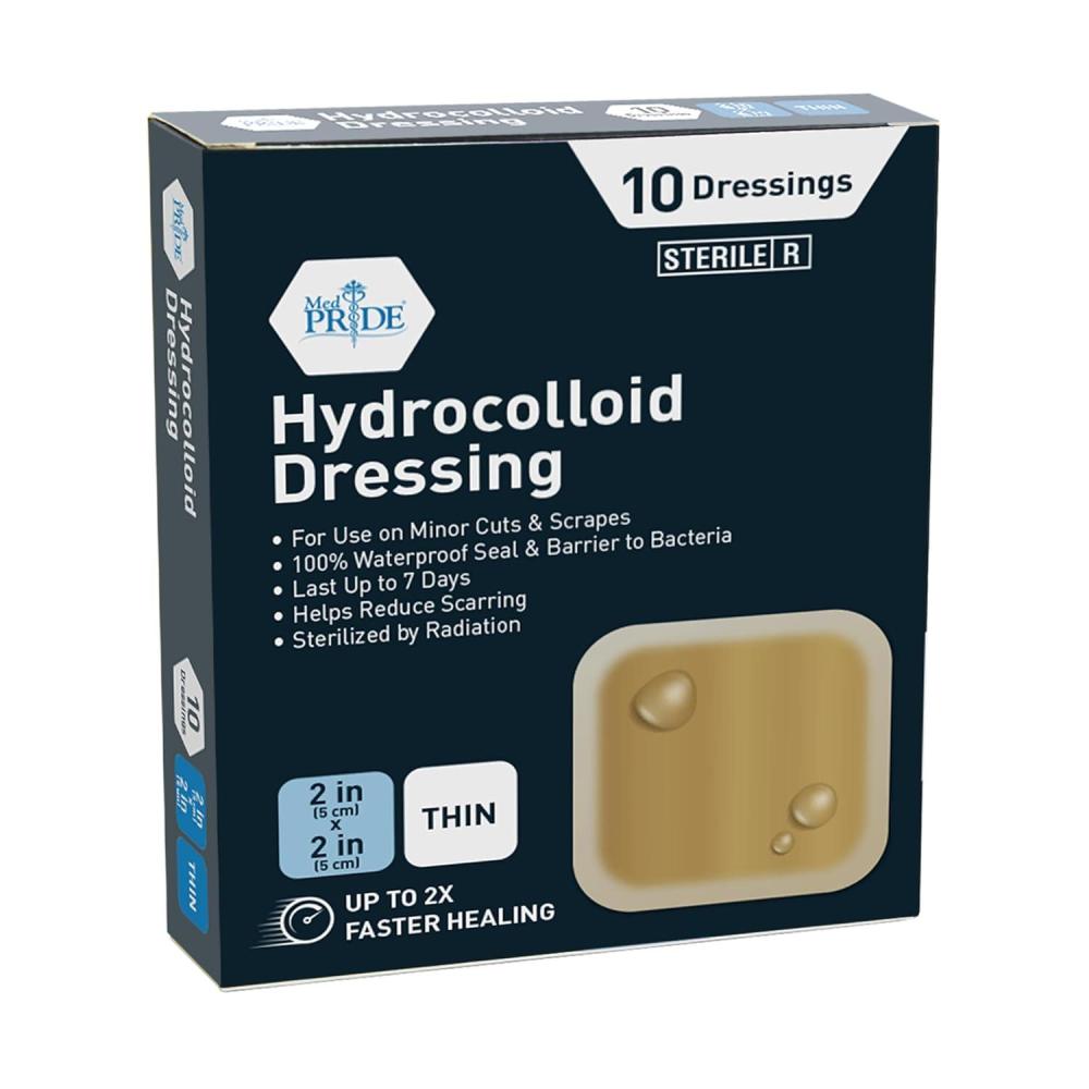 imageMED PRIDE Hydrocolloid 6 x 6 Wound Dressing Pads 5Pack Sterile Adhesive Patches Individually Packed Highly Absorbent WaterResistant ampamp Comfortable Multiple Day UsageThin