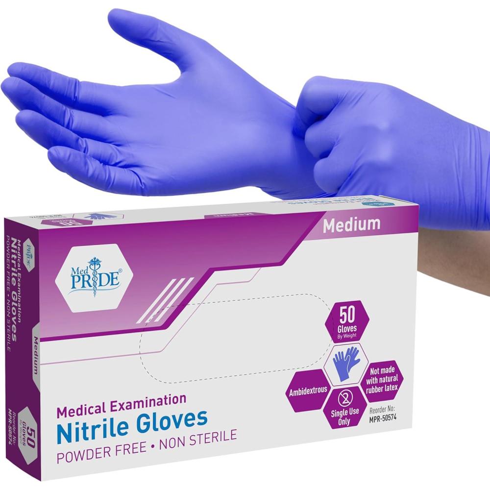 imageMED PRIDE Nitrile Medical Exam Gloves  Disposable Powder ampamp LatexFree Surgical Gloves For Doctors Nurses Hospital ampamp Home Use50