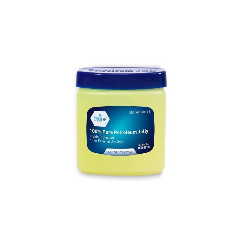 imageMED PRIDE Pure White Petroleum Jelly Tub Skin Protectant and Moisturizer for Dry Skin Rashes Burns Wounds Chapped Lips Diaper Rash 13 Ounce Pack of 18 Ounce Pack of 1