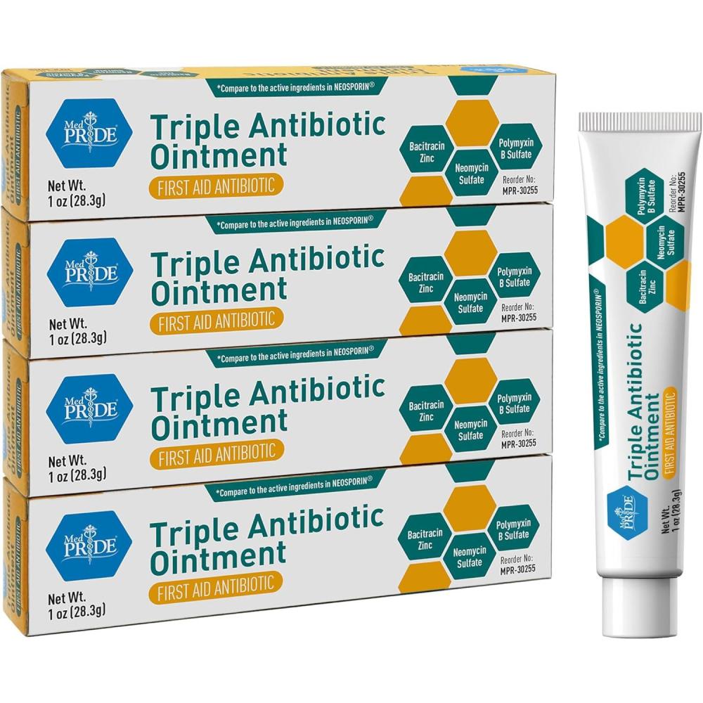 imageMED Pride Triple Antibiotic Pride Ointment Tube 1 Oz 4Pack First Aid for Minor Wounds Scratches Abrasions with Zinc Neomycin Polymyxin