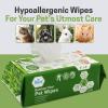 imageMED PRIDE 100 Bamboo Fiber Doggie Cleaning XL  Dog ampamp Cat Cleaning Wipes with Aloe Vera  Alcohol ampamp ParabenFree  8x8 Hypoallergenic Deodorizing Grooming Wipes  4 Packs 400 CountPack of 100 wipes