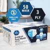 imageMED PRIDE Blue Medical Masks Pack of 50 Face Masks Disposable 3Ply Earloop Masks Breathable NonWoven Comfortable and Protective for Adults