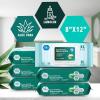 imageMED PRIDE Extra Soft XL Premoistened Disposable Adult Washcloths 8 X 12 Bath Wipes for Sensitive Skin with Aloe Vera Case of 480 80ct Pack of 6Aloe Vera