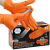 imageMED PRIDE Maxx Strength Nitrile Industrial Orange Gloves 8 Mil Thick  Diamond Texture Disposable HeavyDuty TearResistant100