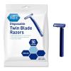 imageMED PRIDE Medical Razor Double Edge Shaver Medpride Disposable Razors  50Pack Twin Blades ampamp Easy Grip For Max Control ampamp Smoothness Unisex Smooth ampamp Comfortable Shaving Care for Men ampamp WomenBlue