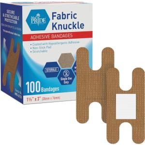 imageMED PRIDE 100 Sterile Fabric Fingertip Finger and Knuckle Bandages  Latex and Rubber Free Hypoallergenic 15in X 3in
