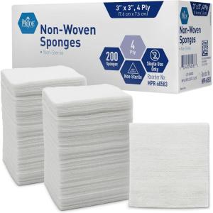 imageMED PRIDE 3x3 in Gauze Pads 200 Pack Nonsterile 4 Ply Nonadherent Mesh Bandages Absorbent Wound Care Dressing Sponges