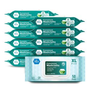 imageMED PRIDE 600 Count 8 X12 in Premoistened Disposable Wet Washcloths for Adults with Aloe ampamp Lanolin Personal Cleansing Skincare Makeup Removal Travel