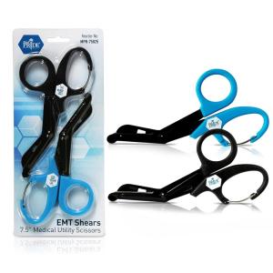 imageMED PRIDE 75in Trauma Shears with Clip Medical Scissors with Clip Surgical Grade Stainless Steel EMT Scissors NonStick FluorideCoated Blades 2Pack