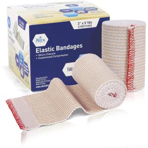 imageMED PRIDE Athletic Elastic Bandages with Velcro Closure for Compression Support LatexFree Breathable Fabric 4x180 Inch Pack of 43x180 Inch Pack of 4
