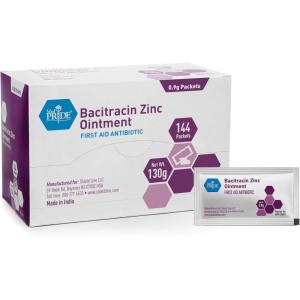 imageMED PRIDE Bacitracin Zinc Ointment Antibiotic Cream for Wounds Burns Cuts 144 TravelSize Packets X 09g First Aid