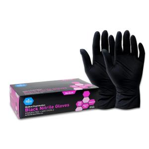 imageMED PRIDE Black Medical Nitrile Gloves Heavy Duty 5 Mil NonLatex PowderFree Versatile for Healthcare Tattoo Food Handling Small 100Count UltraStrong 6 mil Thick DisposableMedium Pack of 100