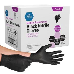 imageMED PRIDE Black Medical Nitrile Gloves Heavy Duty 5 Mil NonLatex PowderFree Versatile for Healthcare Tattoo Food Handling Small 100Count UltraStrong 6 mil Thick DisposableSmall Pack of 1000