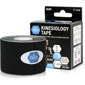 imageMED PRIDE Body Tape for Muscle Pain Relief Uncut 2in X 164ft Kinesiology Roll Breathable LatexFree Athletic Support PinkBlack