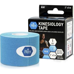 imageMED PRIDE Body Tape for Muscle Pain Relief Uncut 2in X 164ft Kinesiology Roll Breathable LatexFree Athletic Support PinkBlue