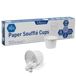 imageMED PRIDE Disposable 250 Pack Paper Souffle Medicine Cups075 Ounce Dispenser Paper CupsPill Holders for Mixed Pills Single DosagePortion Food ampamp Dessert Serving250