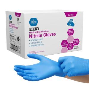 imageMED PRIDE Disposable Blue Nitrile Gloves Pack of 200 Ideal for Medical First Responders Law Enforcement Tattoo Artists Food Vendors Painters Cleaners Pet Care and MoreLarge Pack of 2000