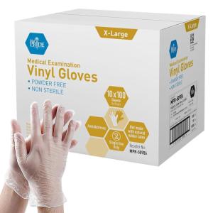imageMED PRIDE Disposable Medical Grade Vinyl Exam Gloves Latex ampamp Powder Free UltraStrong for Healthcare ampamp Food Handling Medium Pack of 100 100 Clear1000