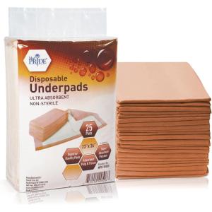 imageMED PRIDE Disposable Underpads 23x36 in Super Absorbent Adult Bed Pads for Incontinence Bedding Protection Prevents Leakage 25 Count