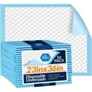 imageMED PRIDE High Absorbency Liners Disposable Underpads 23 X 36 Incontinence Pads Bed Covers Puppy Training  Thick Super Absorbent Protection for Liquid Urine Accidents 150