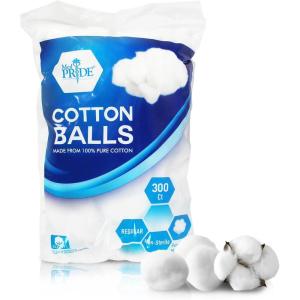 imageMED PRIDE Medical Cotton Balls 100 Pure Cotton Ultra Soft 300 Count for Ears Face Makeup Removal Nail Polish Lotions Absorbent Multipurpose Use