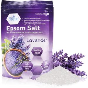 imageMED PRIDE Menthol Bath Salts Epsom Salt Ft Soak for Pain Relief Muscle Recovery ampamp Relaxation with Essential Oils Lavender 192 Ounce Pack of 1Lavender