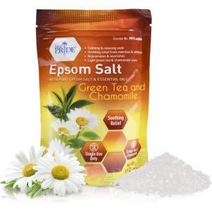 imageMED PRIDE Menthol Epsom Bath Salts for Pain Relief Soothing Muscle Recovery ampamp Relaxation with Essential Oils Foot Soak 192 Ounce Pack of 1Green Tea  Chamomile