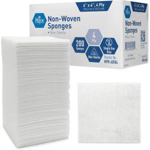 imageMED PRIDE NonWoven NonSterile Surgical Sponges 200 Pack 4in X 4in 4Ply Gauze Pads for First Aid Wound Care