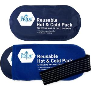 imageMED PRIDE Reusable Hot Gel Pack and Cold Therapy Belt with Sleeve 2 Pack Microwavable Hot Gel Bag for Pain Relief Injuries Headaches Knee Pain