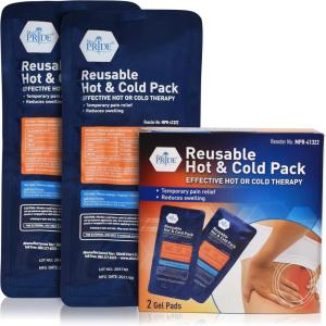 imageMED PRIDE Reusable Hot and Cold Gel Ice Packs for Injuries Microwavable ampamp Freezer Safe Pain Relief Swelling Flexible Compress Pack of 2