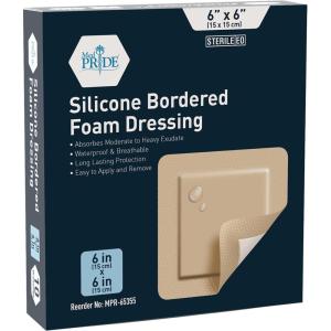 imageMED PRIDE Silicone Bordered Foam Dressings for Wound Care Bed Sore Bandages Adhesive Sterile Pain Removal 4x5 Inch Pack of 106x6 Inch Pack of 10