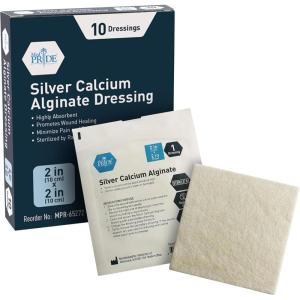 imageMED PRIDE Silver Calcium Alginate Wound Dressing Pads Pack of 5 Non Stick Highly Absorbent Seaweed Fiber Layers 20x Absorbency 4 x 82 x 2