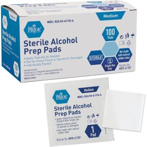 imageMED PRIDE Sterile Alcohol Prep Pads Antiseptic Individually Wrapped Medical Grade Latex Free 2 Ply 100 Count100 Count Pack of 1