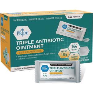 imageMED PRIDE Triple Antibiotic Ointment Packets Bulk 144 X 09g Individual Antibiotic Ointment Packets for Burns Cuts Wound Care