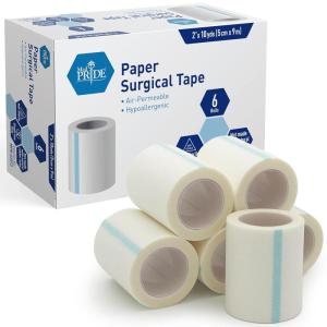 imageMED Pride Paper Surgical Tape 1quot x 10 Yards for Wound Dressing Pack of 12  LatexFree ampamp Hypoallergenic Medical Tape Suitable for Sensitive Skin HospitalGrade Breathable Wound Care Paper Tape6 Count Pack of 1
