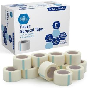 imageMED Pride Paper Surgical Tape 1quot x 10 Yards for Wound Dressing Pack of 12  LatexFree ampamp Hypoallergenic Medical Tape Suitable for Sensitive Skin HospitalGrade Breathable Wound Care Paper Tape1 Inch x 10 Yards Pack of 12