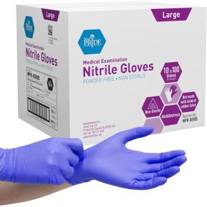imageMedPride PowderFree Nitrile Exam Gloves Medium Case1000 100 Count Pack of 10Large Pack of 1000