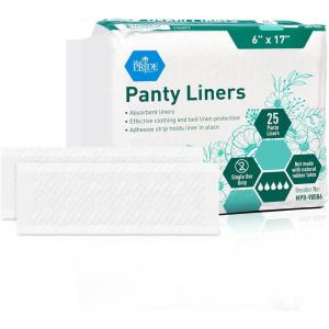 imageMED PRIDE Premium Ultra Absorbent Panty Liners for Women  Unscented Feminine Pantyliners for AllDay Leak Protection Regular Length Underwear Liners with Adhesive Strip for Comfortable Fit 25Pack